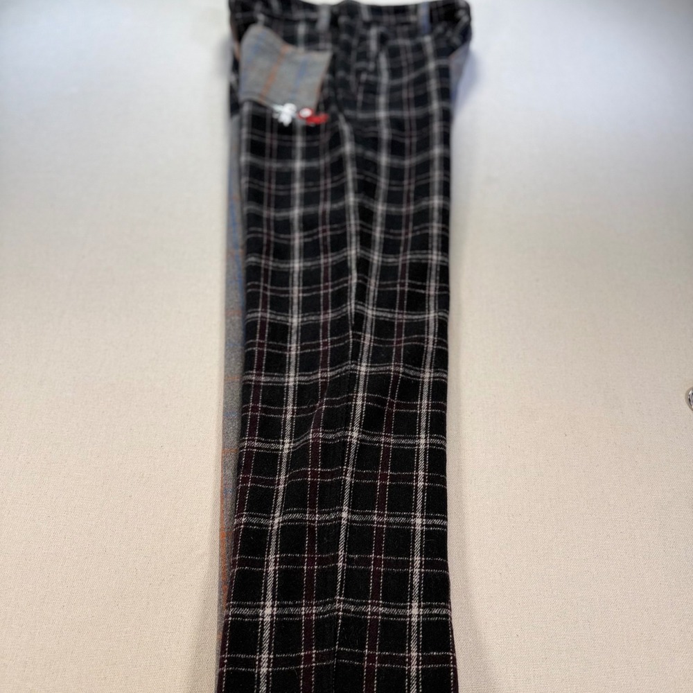 RipNDip Split Plaid Pants Mens/Uni 30" Wool Blend Two Tone Black Grey Streetwear - Picture 6 of 13